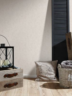 LIVINGWALLS WALLPAPER «UNI, BEIGE, GREY, TAUPE» 386154
