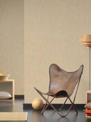 LIVINGWALLS WALLPAPER «UNI, BEIGE, YELLOW» 386155