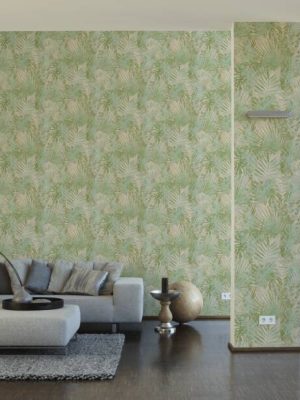 A.S. CRÉATION WALLPAPER «FLORAL, BEIGE, CREAM, GREEN» 386381