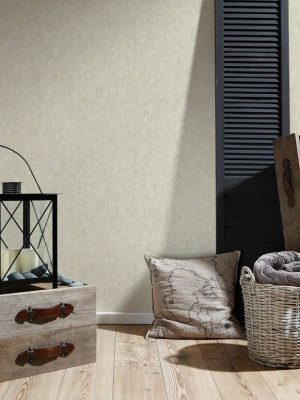 A.S. CRÉATION WALLPAPER «UNI, BEIGE» 386396