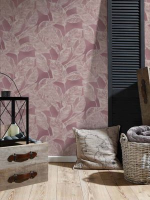A.S. CRÉATION WALLPAPER «COTTAGE, FLORAL, BEIGE, PINK, PURPLE» 386634