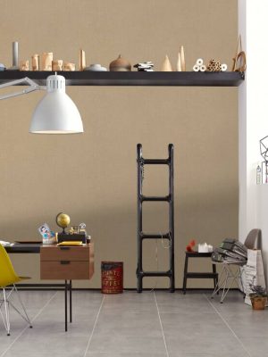 A.S. CRÉATION WALLPAPER «UNI, BEIGE, GOLD, METALLIC» 386945