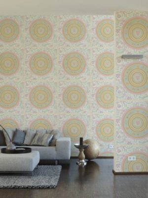VERSACE HOME WALLPAPER «BAROQUE, COLORFUL, CREAM, GOLD, METALLIC» 387052