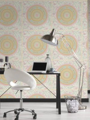VERSACE HOME WALLPAPER «BAROQUE, COLORFUL, CREAM, GOLD, METALLIC» 387052