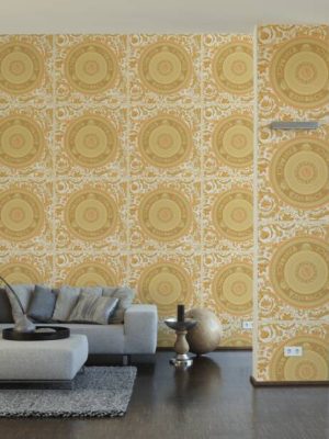 VERSACE HOME WALLPAPER «BAROQUE, CREAM, GOLD, METALLIC» 387054
