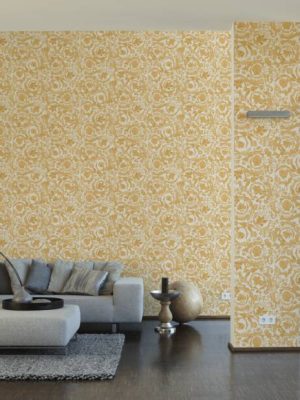 VERSACE HOME WALLPAPER «BAROQUE, CREAM, GOLD, METALLIC» 387064