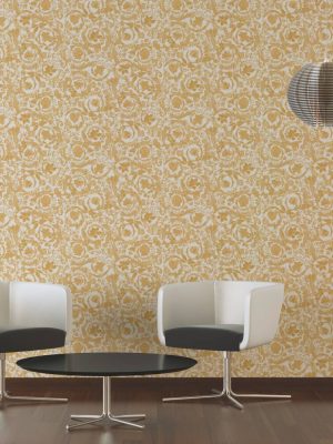 VERSACE HOME WALLPAPER «BAROQUE, CREAM, GOLD, METALLIC» 387064