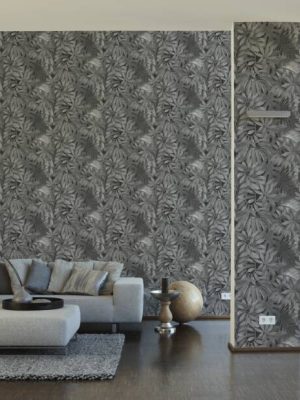 A.S. CRÉATION WALLPAPER «FLORAL, BLACK, GREY» 387203