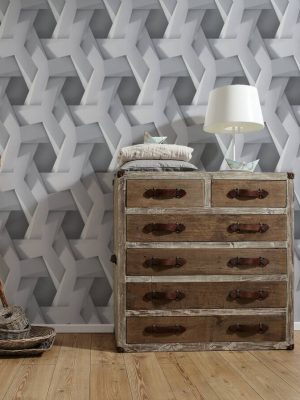 A.S. CRÉATION WALLPAPER «3D, GREY» 387212