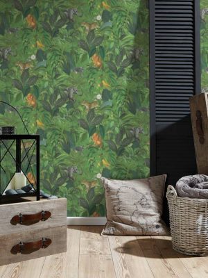 A.S. CRÉATION WALLPAPER «FLORAL, GREEN» 387241