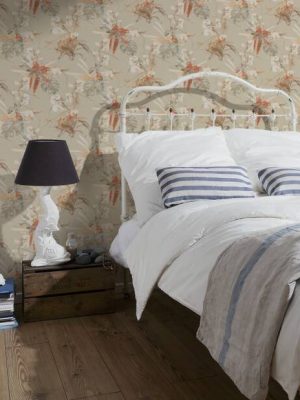 A.S. CRÉATION WALLPAPER «FLORAL, BEIGE, BROWN, ORANGE» 387252