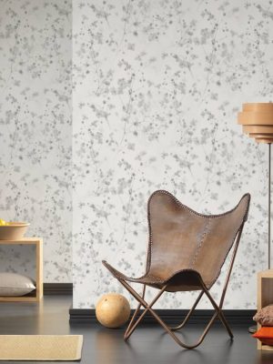 A.S. CRÉATION WALLPAPER «FLORAL, GREY, WHITE» 387263