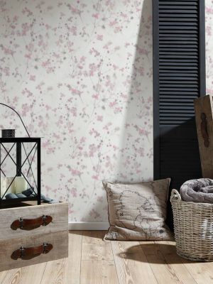 A.S. CRÉATION WALLPAPER «FLORAL, GREY, PINK, WHITE» 387264