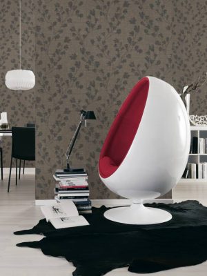 PRIVATE WALLS WALLPAPER «COTTAGE, FLORAL, BLACK, BROWN» 387472