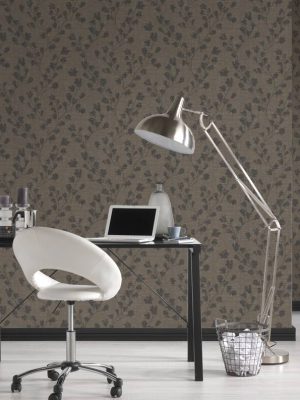 PRIVATE WALLS WALLPAPER «COTTAGE, FLORAL, BLACK, BROWN» 387472