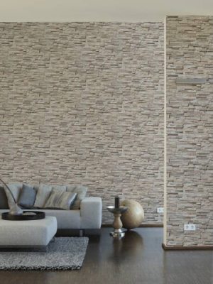 LIVINGWALLS WALLPAPER «STONE, BEIGE, BLACK, BROWN, CREAM» 388161