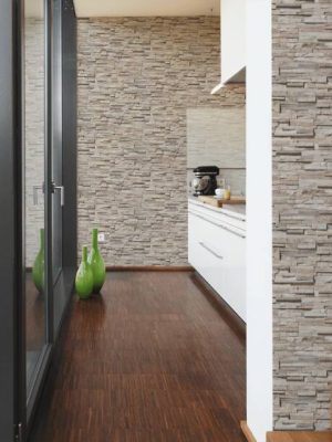 LIVINGWALLS WALLPAPER «STONE, BEIGE, BLACK, BROWN, CREAM» 388161