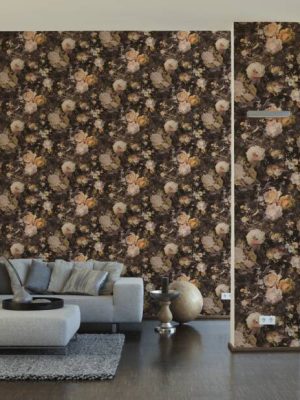 A.S. CRÉATION WALLPAPER «FLORAL, BROWN, CREAM, METALLIC, ORANGE» 388212