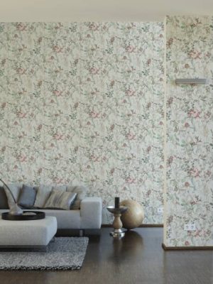 A.S. CRÉATION WALLPAPER «FLORAL, BEIGE, CREAM, GREEN, RED» 388252