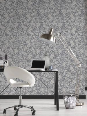 A.S. CRÉATION WALLPAPER «FLORAL, GREY, METALLIC, SILVER» 388314