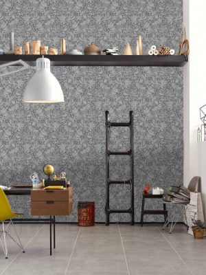A.S. CRÉATION WALLPAPER «FLORAL, GREY, METALLIC, SILVER» 388314