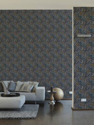 A.S. CRÉATION WALLPAPER «FLORAL, BLACK, BLUE, GREY, YELLOW» 388474