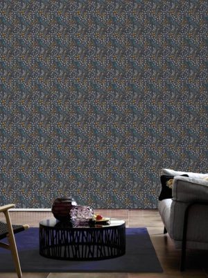 A.S. CRÉATION WALLPAPER «FLORAL, BLACK, BLUE, GREY, YELLOW» 388474