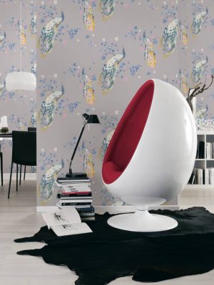 A.S. CRÉATION WALLPAPER «FLORAL, BLUE, GREEN, GREY, TURQUOISE» 389065
