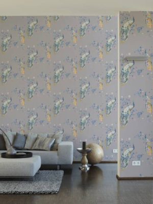 A.S. CRÉATION WALLPAPER «FLORAL, BLUE, GREEN, GREY, TURQUOISE» 389065