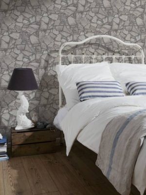 A.S. CRÉATION WALLPAPER «STONE, GREY» 389336