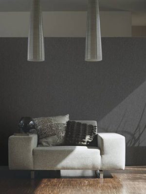 A.S. CRÉATION WALLPAPER «UNI, BLACK, GREY, METALLIC» 390267