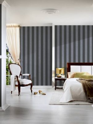A.S. CRÉATION WALLPAPER «STRIPES, BLACK, GREY» 390294
