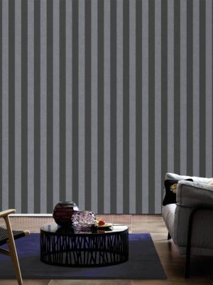 A.S. CRÉATION WALLPAPER «STRIPES, BLACK, GREY» 390294