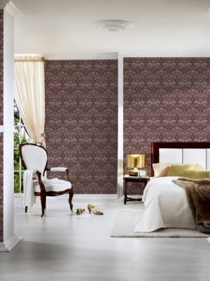 ARCHITECTS PAPER WALLPAPER «BAROQUE, FLORAL, BEIGE, PURPLE, RED» 390562