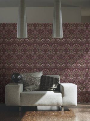 ARCHITECTS PAPER WALLPAPER «BAROQUE, FLORAL, BEIGE, PURPLE, RED» 390562