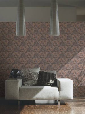 ARCHITECTS PAPER WALLPAPER «BAROQUE, FLORAL, BROWN, ORANGE, RED» 390593