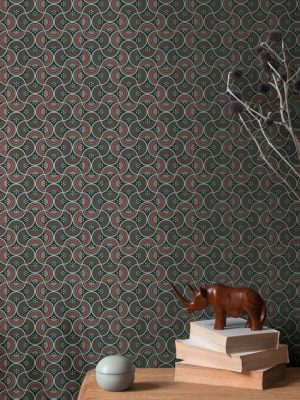ARCHITECTS PAPER WALLPAPER «BAROQUE, BLACK, GREEN, RED» 390611