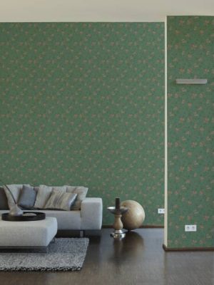 ARCHITECTS PAPER WALLPAPER «COTTAGE, FLORAL, GREEN, ORANGE, PINK» 390631