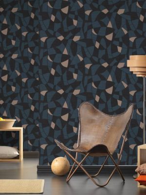 A.S. CRÉATION WALLPAPER «GRAPHICS, BEIGE, BLACK, BLUE» 390935