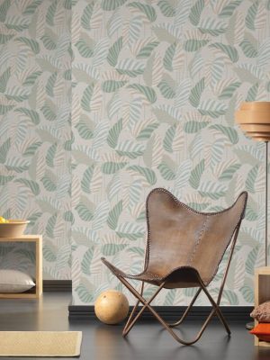 A.S. CRÉATION WALLPAPER «FLORAL, BEIGE, CREAM, GREEN» 390943