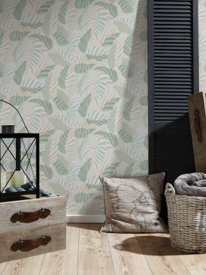 A.S. CRÉATION WALLPAPER «FLORAL, BEIGE, CREAM, GREEN» 390943