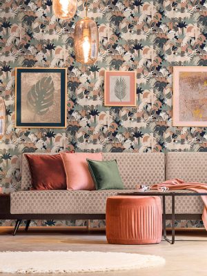 A.S. CRÉATION WALLPAPER «FLORAL, BEIGE, BROWN, CREAM, GREEN» 390964