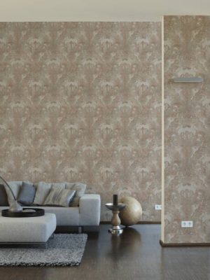 LIVINGWALLS WALLPAPER «BAROQUE, BEIGE, BROWN, CREAM, TURQUOISE» 391191
