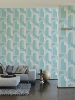 ARCHITECTS PAPER WALLPAPER «GRAPHICS, BLUE, GREEN, WHITE» 391703