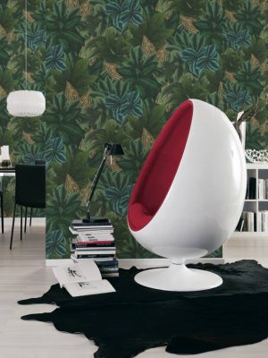 LIVINGWALLS WALLPAPER «FLORAL, BLUE, CREAM, GREEN» 392224