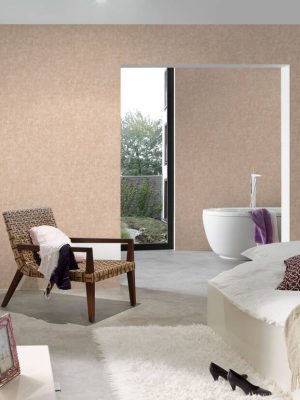 LIVINGWALLS WALLPAPER «UNI, BEIGE, COPPER, METALLIC, ORANGE» 392234