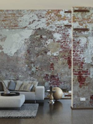 LIVINGWALLS WALLPAPER «GREY, RED, YELLOW» 392261