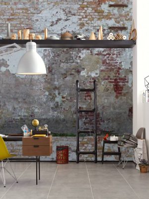 LIVINGWALLS WALLPAPER «GREY, RED, YELLOW» 392261