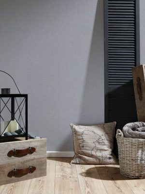 A.S. CRÉATION WALLPAPER «UNI, BLUE, GREY» 394105