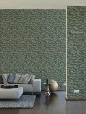 LIVINGWALLS WALLPAPER «FLORAL, GREEN, WHITE, YELLOW» 394232